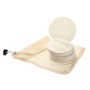 12Pcs/Set Reusable Washable Round Bamboo Cotton Cloth Facial Makeup Remover Puff Pads with Mesh Bag Clean Facial Skin Care