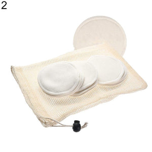 12Pcs/Set Reusable Washable Round Bamboo Cotton Cloth Facial Makeup Remover Puff Pads with Mesh Bag Clean Facial Skin Care