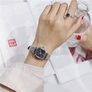 Silver Gold Mesh Strap Women Fashion Watches Unique Square Dial Design Qualities Ladies Wristwatches Simple Woman Quartz Clock