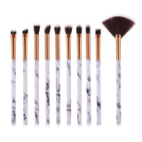 10pcsPromotions marbling texture brushes face foundation powder eyeshadow kabuki eye blending cosmetic marble makeup brush tool