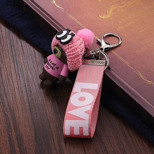 Vicney New Arrival Cute Teddy Bear Key Chain'THIS IS NOT A KOSCHINO TOY'Bear KeyChain Animal Pattern Key Holder For Girl Friend