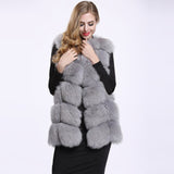 FURSARCAR Real Natural Fur Vest Women Fox Fur Coat 2019 New Luxury Female Fur Jacket Warm Thick Long Winter Fur Vest Waistcoat