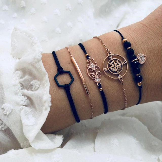 30 Style Multilayer Bohemian Handmade Crystal Beads Bracelets for Women Vintage Fashion Heart Tassel Bracelet Bangle Jewelry