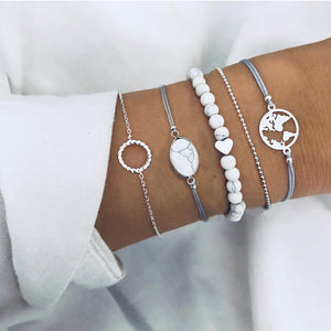 30 Style Multilayer Bohemian Handmade Crystal Beads Bracelets for Women Vintage Fashion Heart Tassel Bracelet Bangle Jewelry