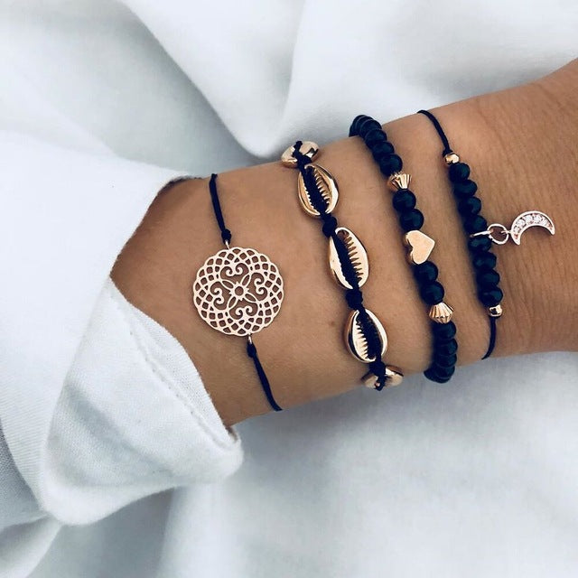 30 Style Multilayer Bohemian Handmade Crystal Beads Bracelets for Women Vintage Fashion Heart Tassel Bracelet Bangle Jewelry