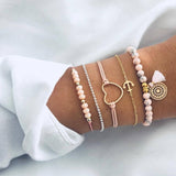 30 Style Multilayer Bohemian Handmade Crystal Beads Bracelets for Women Vintage Fashion Heart Tassel Bracelet Bangle Jewelry