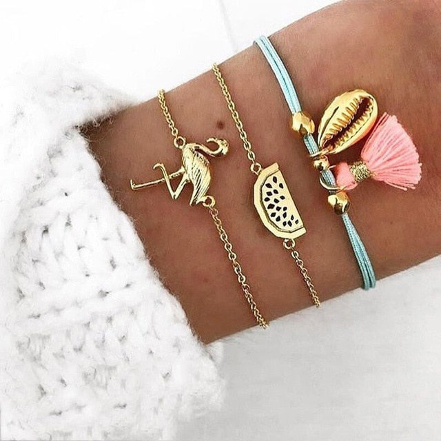 30 Style Multilayer Bohemian Handmade Crystal Beads Bracelets for Women Vintage Fashion Heart Tassel Bracelet Bangle Jewelry