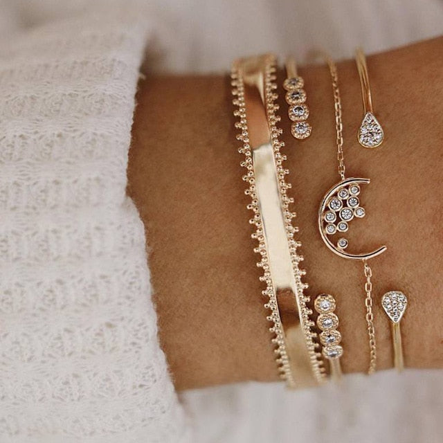 30 Style Multilayer Bohemian Handmade Crystal Beads Bracelets for Women Vintage Fashion Heart Tassel Bracelet Bangle Jewelry