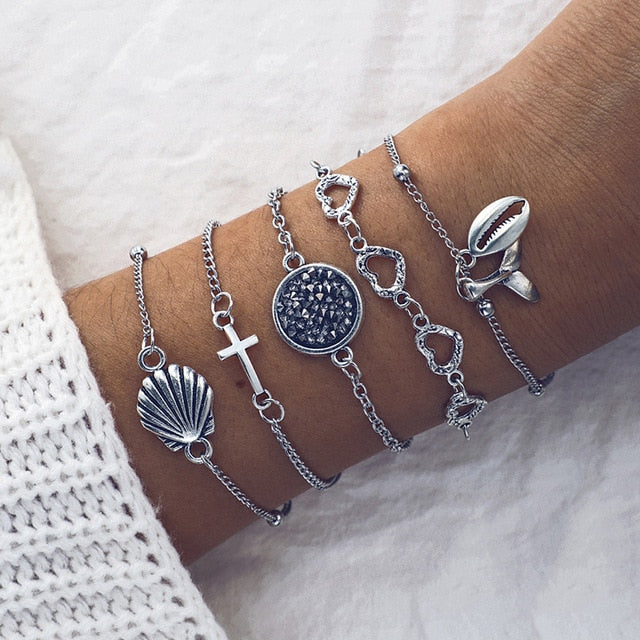 30 Style Multilayer Bohemian Handmade Crystal Beads Bracelets for Women Vintage Fashion Heart Tassel Bracelet Bangle Jewelry