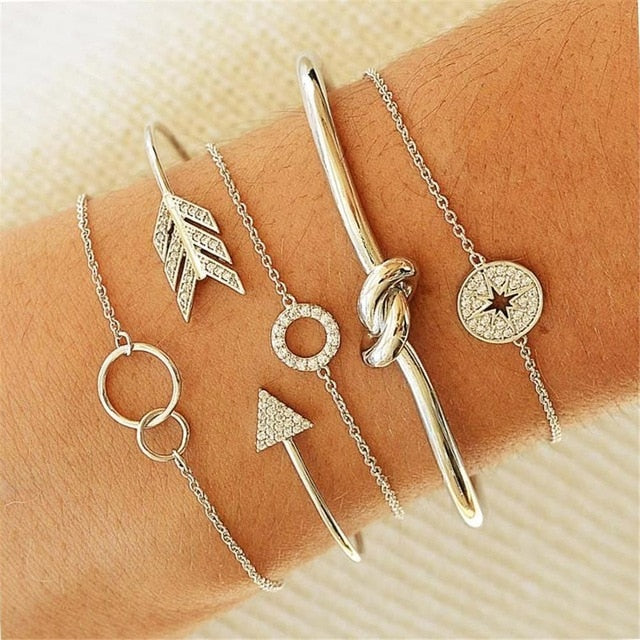 30 Style Multilayer Bohemian Handmade Crystal Beads Bracelets for Women Vintage Fashion Heart Tassel Bracelet Bangle Jewelry