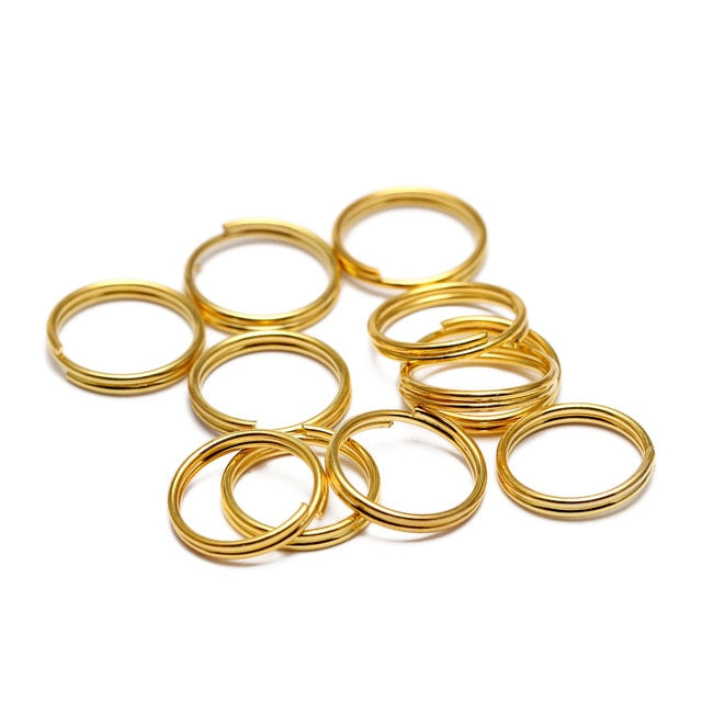 200pcs/lot 5 6 7 8 10 12 14 mm Open Jump Rings Double Loops Gold Color Split Rings Connectors For Jewelry Making