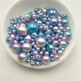Multi Option Mixed 3/4/5/6/8/10/12mm Round Imitation Rainbow Color Plastic ABS Pearl Beads DIY for Jewelry Making Accessories