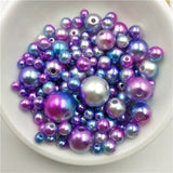 Multi Option Mixed 3/4/5/6/8/10/12mm Round Imitation Rainbow Color Plastic ABS Pearl Beads DIY for Jewelry Making Accessories