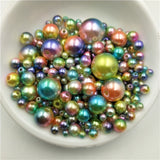 Multi Option Mixed 3/4/5/6/8/10/12mm Round Imitation Rainbow Color Plastic ABS Pearl Beads DIY for Jewelry Making Accessories