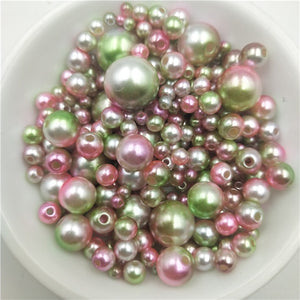 Multi Option Mixed 3/4/5/6/8/10/12mm Round Imitation Rainbow Color Plastic ABS Pearl Beads DIY for Jewelry Making Accessories