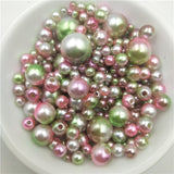 Multi Option Mixed 3/4/5/6/8/10/12mm Round Imitation Rainbow Color Plastic ABS Pearl Beads DIY for Jewelry Making Accessories