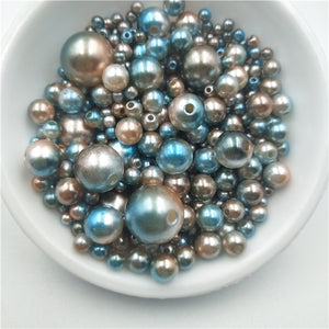 Multi Option Mixed 3/4/5/6/8/10/12mm Round Imitation Rainbow Color Plastic ABS Pearl Beads DIY for Jewelry Making Accessories