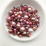 Multi Option Mixed 3/4/5/6/8/10/12mm Round Imitation Rainbow Color Plastic ABS Pearl Beads DIY for Jewelry Making Accessories