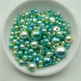 Multi Option Mixed 3/4/5/6/8/10/12mm Round Imitation Rainbow Color Plastic ABS Pearl Beads DIY for Jewelry Making Accessories