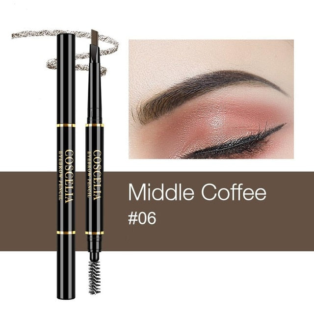 COSCELIA 6 Colors Double-Sided Eyebrow Pencil For Makeup Lasting Pen For Eyebrow Cosmetics Easy to Draw Tool Pencil