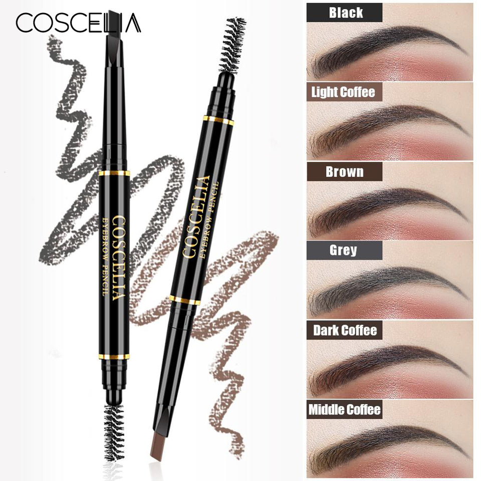 COSCELIA 6 Colors Double-Sided Eyebrow Pencil For Makeup Lasting Pen For Eyebrow Cosmetics Easy to Draw Tool Pencil