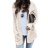 Women Long Cardigan Solid Hooded Sweater 2019 Autumn Warm Thick Long Coat Winter Knitting Coat Plus Size 5XL Casual Knittwear