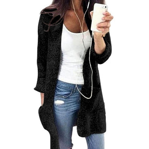 Women Long Cardigan Solid Hooded Sweater 2019 Autumn Warm Thick Long Coat Winter Knitting Coat Plus Size 5XL Casual Knittwear