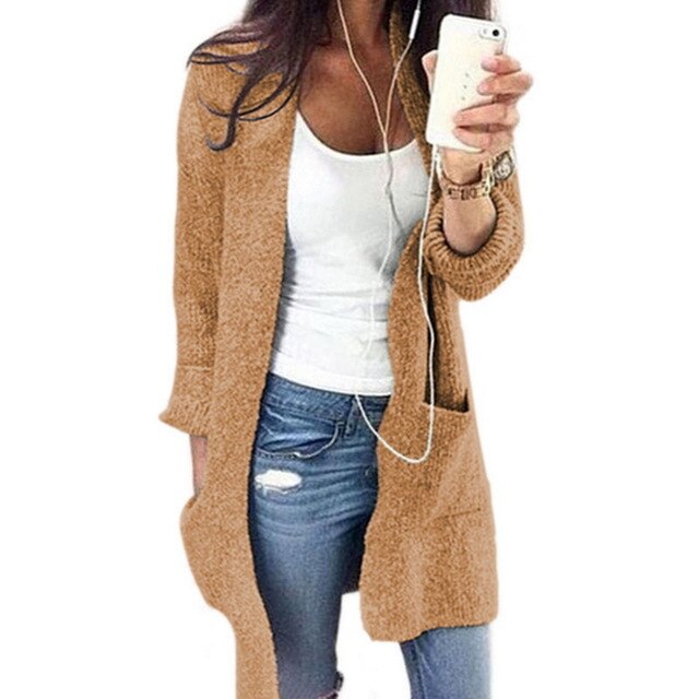 Women Long Cardigan Solid Hooded Sweater 2019 Autumn Warm Thick Long Coat Winter Knitting Coat Plus Size 5XL Casual Knittwear