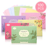 100Pcs Facial Oil Blotting Papers Oil Absorbing Sheets Face Cleanser Acne Treatment Deep Cleansing Oil Control Film Face Makeup