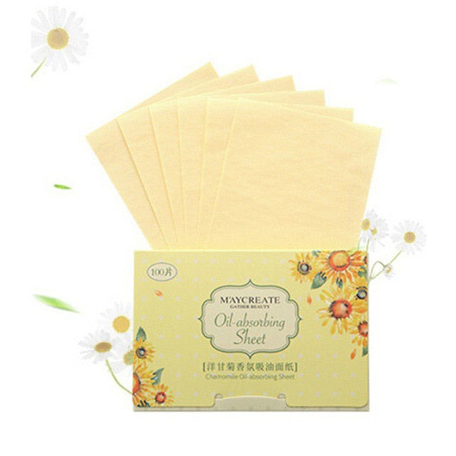 100Pcs Facial Oil Blotting Papers Oil Absorbing Sheets Face Cleanser Acne Treatment Deep Cleansing Oil Control Film Face Makeup