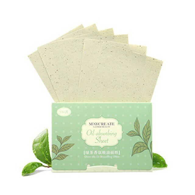 100Pcs Facial Oil Blotting Papers Oil Absorbing Sheets Face Cleanser Acne Treatment Deep Cleansing Oil Control Film Face Makeup