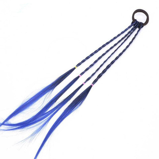 New Girls Elastic Hair Band Rubber Band Hair Accessories Wig Ponytail Headband Kids Twist Braid Rope Headdress Hair Braider