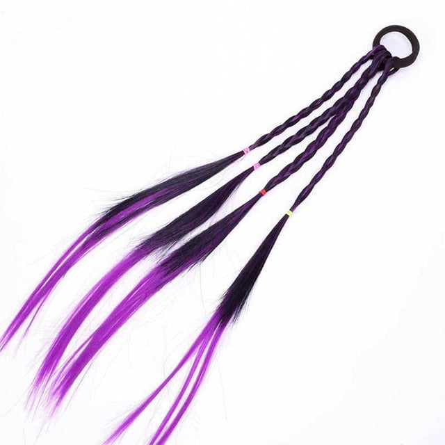 New Girls Elastic Hair Band Rubber Band Hair Accessories Wig Ponytail Headband Kids Twist Braid Rope Headdress Hair Braider