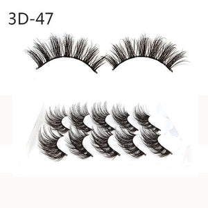 Eyelashes 5Pcs 3D imitation hairs false eyelashes naturally extend small bunches of fluffy eyelashes.