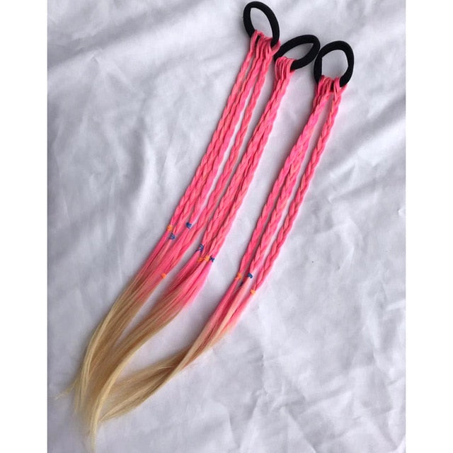 New Girls Elastic Hair Band Rubber Band Hair Accessories Wig Ponytail Headband Kids Twist Braid Rope Headdress Hair Braider