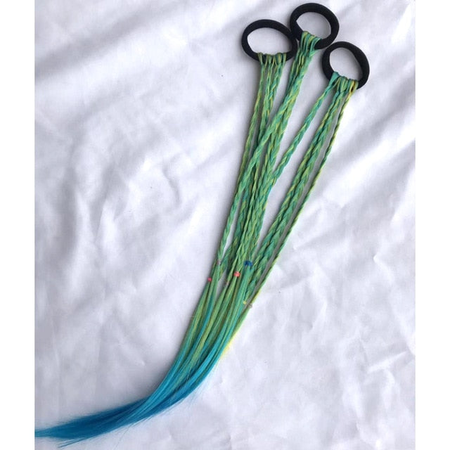New Girls Elastic Hair Band Rubber Band Hair Accessories Wig Ponytail Headband Kids Twist Braid Rope Headdress Hair Braider