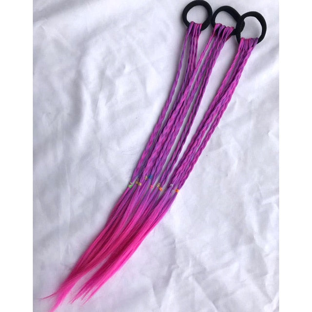New Girls Elastic Hair Band Rubber Band Hair Accessories Wig Ponytail Headband Kids Twist Braid Rope Headdress Hair Braider
