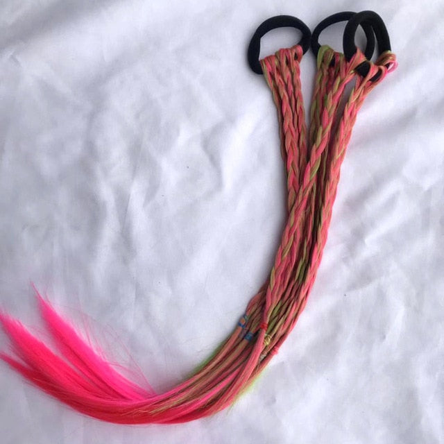 New Girls Elastic Hair Band Rubber Band Hair Accessories Wig Ponytail Headband Kids Twist Braid Rope Headdress Hair Braider
