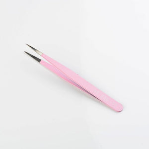 Nail Art Acrylic Gel Picking Tool Pink Eyelash Tweezers Anti-static DIY Hand Clip Tweezers For Eyelash Extension Eyebrow Tweezer