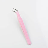 Nail Art Acrylic Gel Picking Tool Pink Eyelash Tweezers Anti-static DIY Hand Clip Tweezers For Eyelash Extension Eyebrow Tweezer