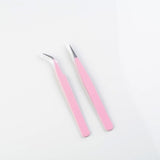 Nail Art Acrylic Gel Picking Tool Pink Eyelash Tweezers Anti-static DIY Hand Clip Tweezers For Eyelash Extension Eyebrow Tweezer
