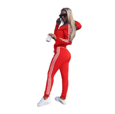 Ladies Solid Tracksuit Women Set Top Pants Suit Female New 2 Piece Set Women Hoodies Pant Clothing Set Warm Newest Clothes