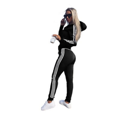 Ladies Solid Tracksuit Women Set Top Pants Suit Female New 2 Piece Set Women Hoodies Pant Clothing Set Warm Newest Clothes