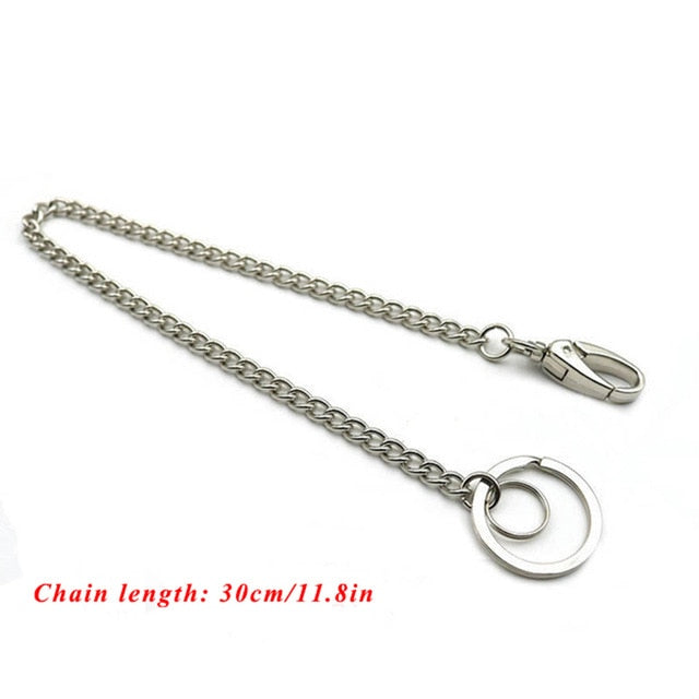 BLA Metal Trousers Pant Chain Punk Hip-hop Chain Waist Link Metal Silver Key Chain Jeans Waist Link Keyring Jewelry Z30