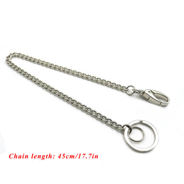 BLA Metal Trousers Pant Chain Punk Hip-hop Chain Waist Link Metal Silver Key Chain Jeans Waist Link Keyring Jewelry Z30