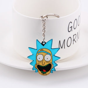 Rick And Morty Keychain Women and Men Key Chain Cute Anime Cartoon Kids Key Ring Gift Porte Clef