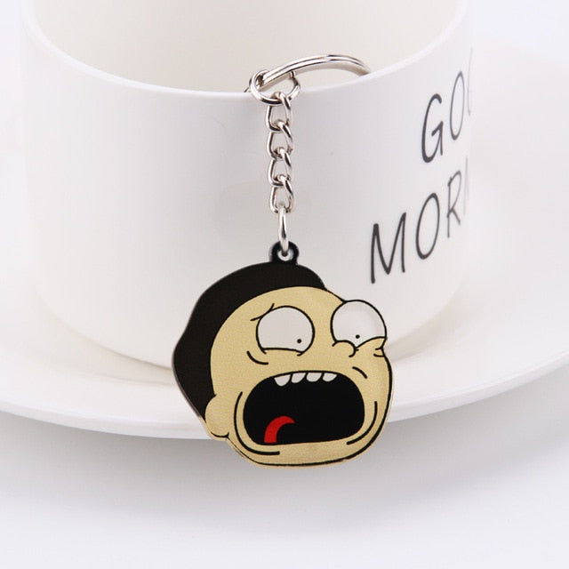 Rick And Morty Keychain Women and Men Key Chain Cute Anime Cartoon Kids Key Ring Gift Porte Clef