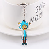 Rick And Morty Keychain Women and Men Key Chain Cute Anime Cartoon Kids Key Ring Gift Porte Clef