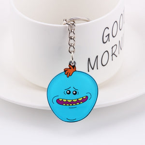 Rick And Morty Keychain Women and Men Key Chain Cute Anime Cartoon Kids Key Ring Gift Porte Clef