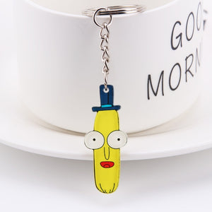 Rick And Morty Keychain Women and Men Key Chain Cute Anime Cartoon Kids Key Ring Gift Porte Clef